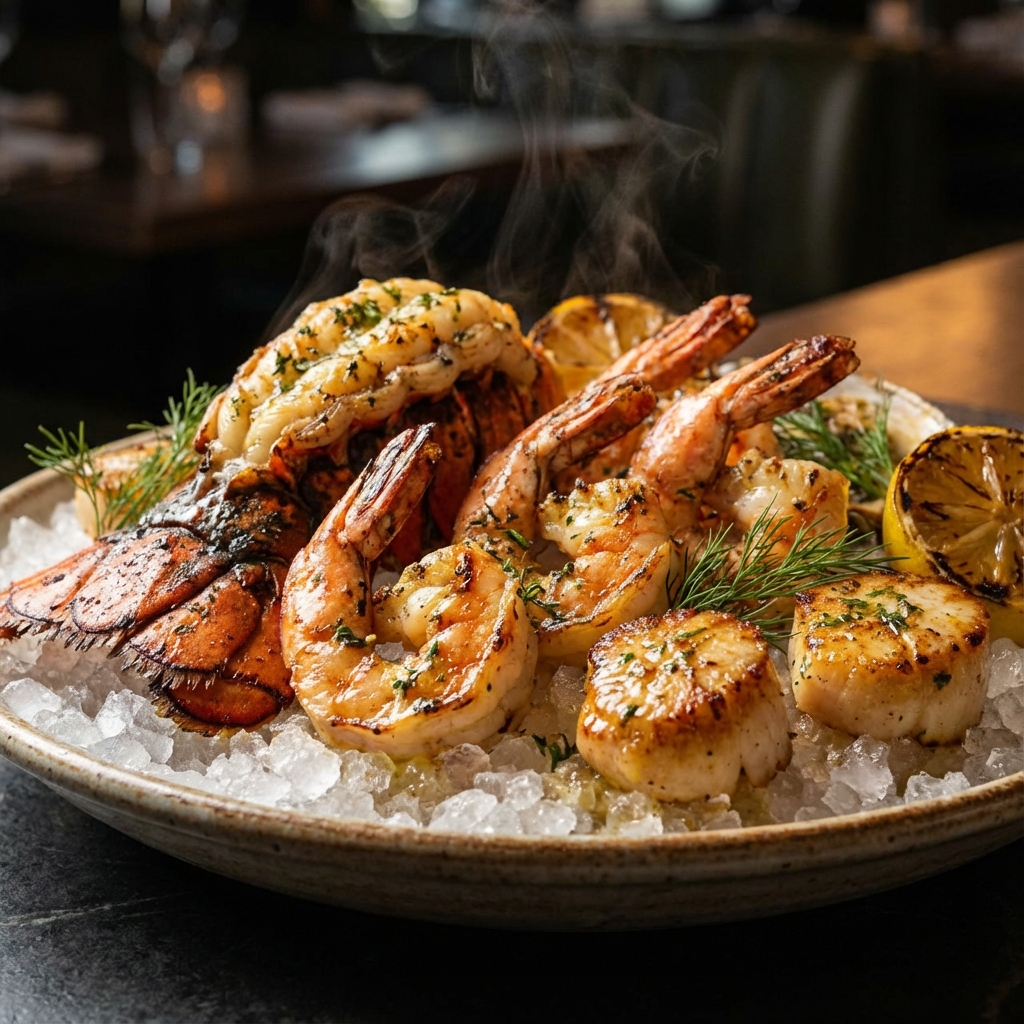 Marisco y Pescado - Blancos minerales para platos frescos del mar.